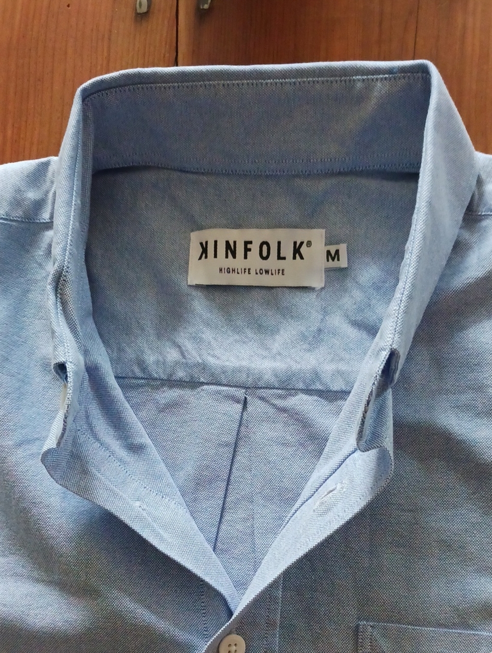 Kinfolk HIGHLIFE LOWLIFE Light Blue Men's Button-Down Shirt
